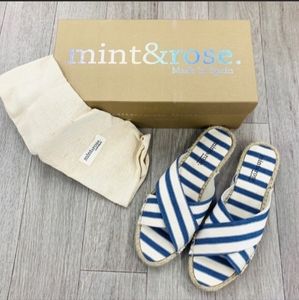 *Final Price* NWT NIB Mint & Rose Troya Espadrille Criss Cross Slide Sandal